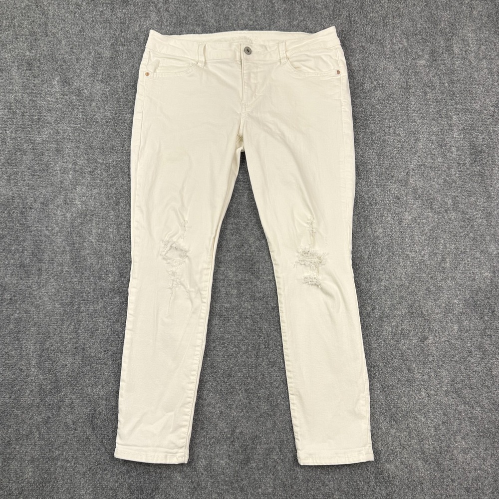 Arizona Women's Skinny Jeans Size 11 junior Mid Rise Stretch Distressed Denim